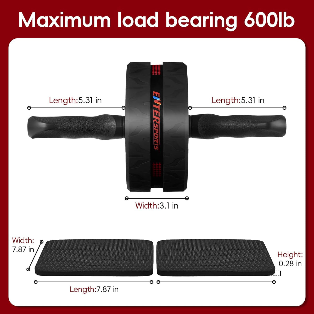 Ab Roller Wheel for Abs Workout with 2 Knee Pads for Home Gym