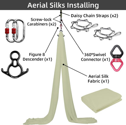 Aerial Silks Kit, SGS&CE Certified, 9/15/20Yards