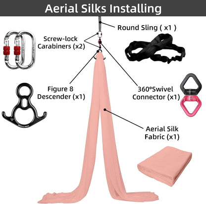 Aerial Silks Kit, SGS&CE Certified, 9/15/20Yards
