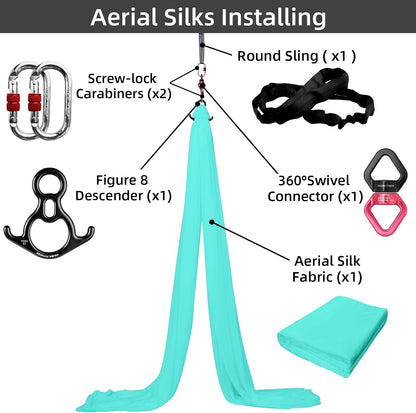 Aerial Silks Kit, SGS&CE Certified, 9/15/20Yards