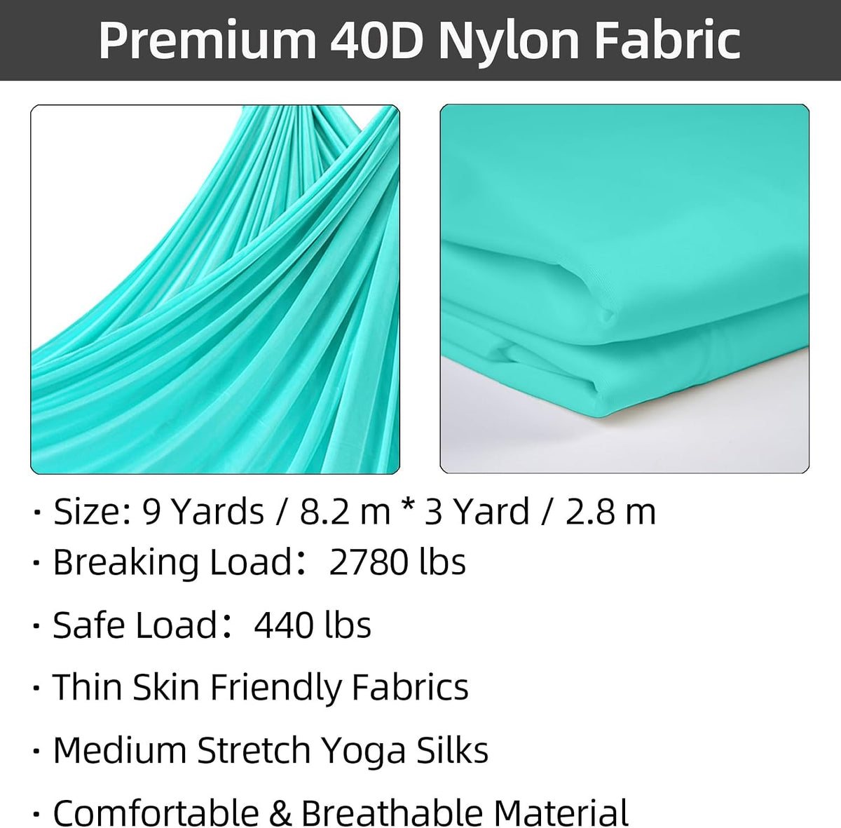Aerial Silks Kit, SGS&CE Certified, 9/15/20Yards