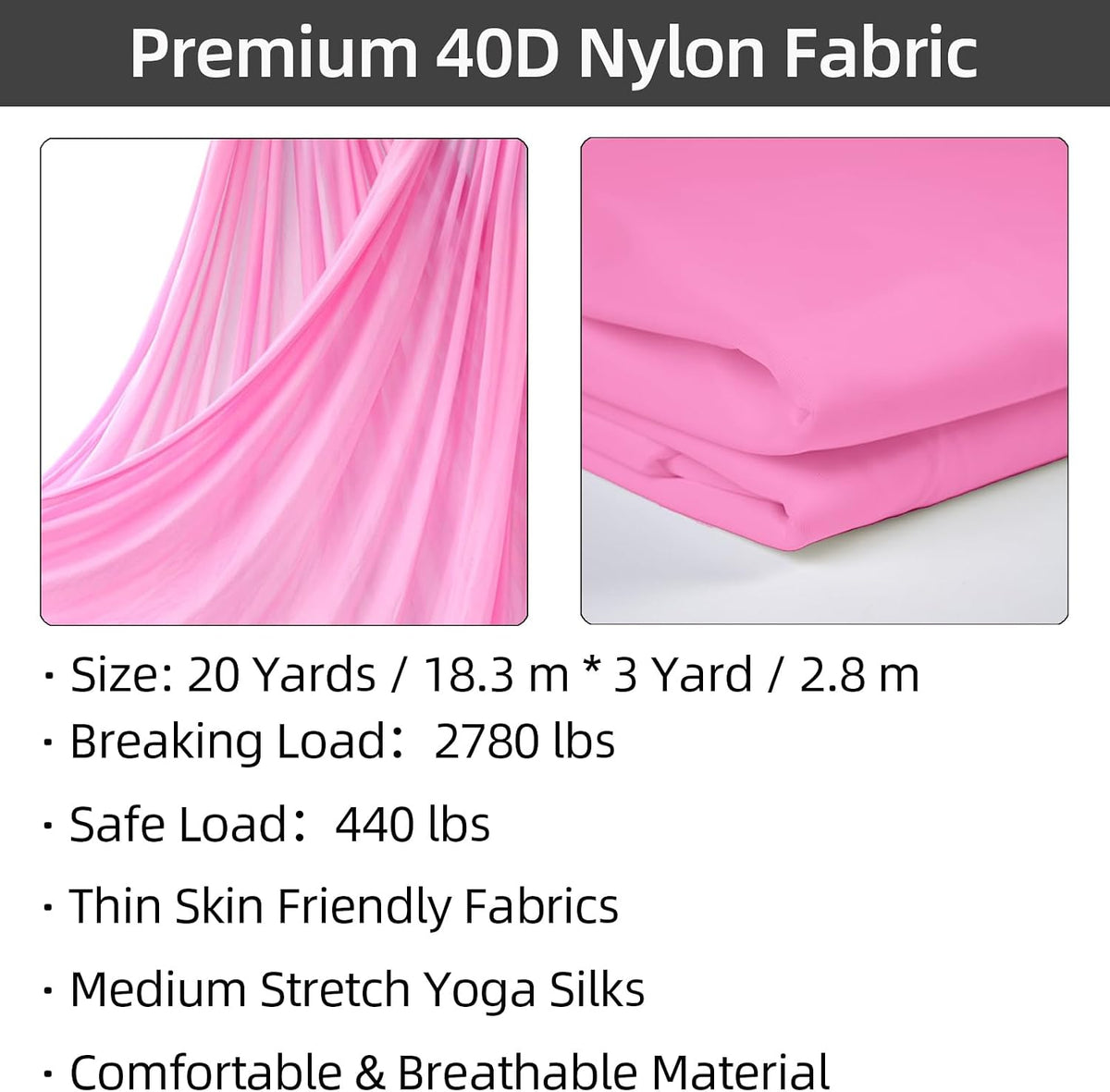 Aerial Silks Kit, SGS&CE Certified, 9/15/20Yards