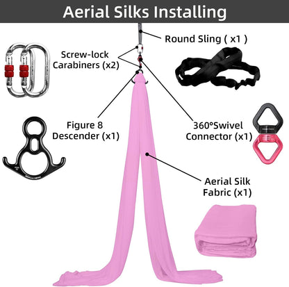Aerial Silks Kit, SGS&CE Certified, 9/15/20Yards
