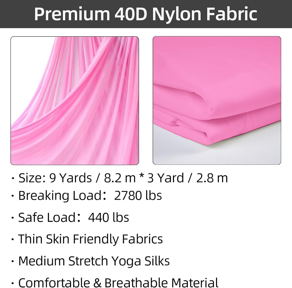 Aerial Silks Kit, SGS&CE Certified, 9/15/20Yards
