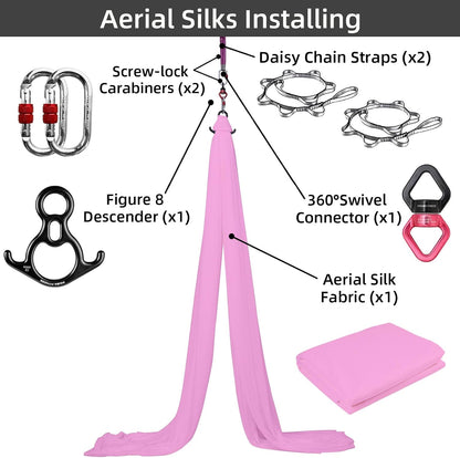 Aerial Silks Kit, SGS&CE Certified, 9/15/20Yards