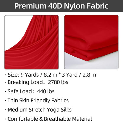 Aerial Silks Kit, SGS&CE Certified, 9/15/20Yards