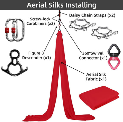 Aerial Silks Kit, SGS&CE Certified, 9/15/20Yards