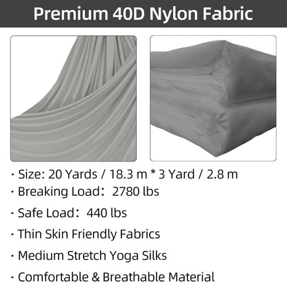 Aerial Silks Kit, SGS&CE Certified, 9/15/20Yards