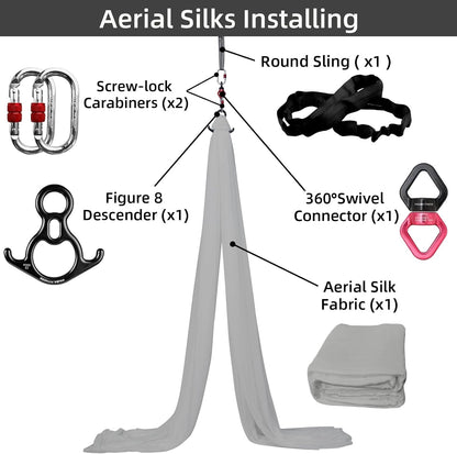Aerial Silks Kit, SGS&CE Certified, 9/15/20Yards