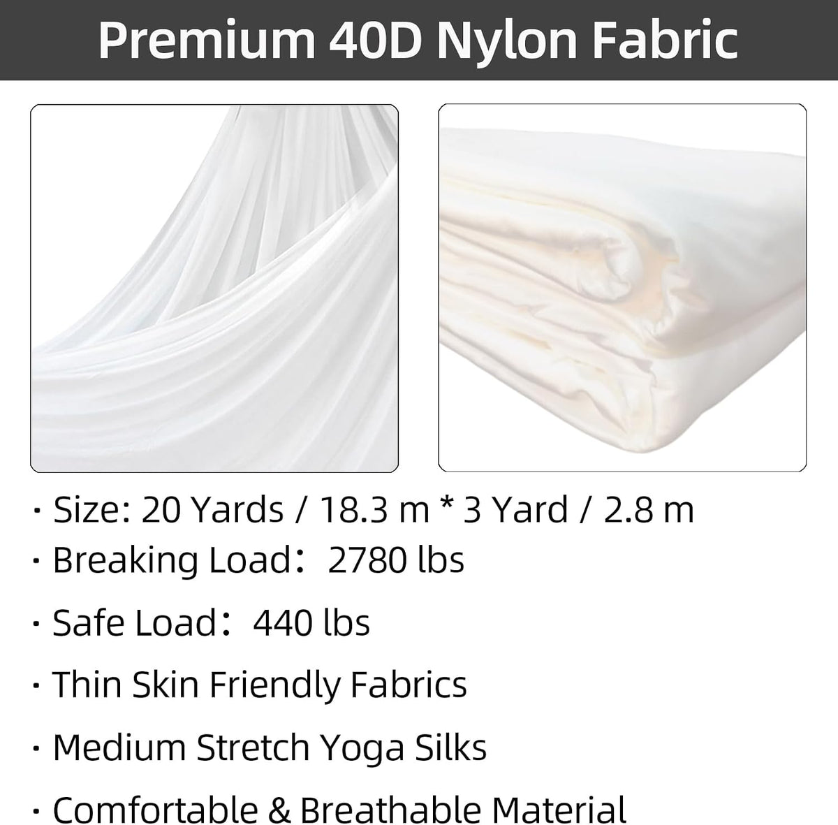 Aerial Silks Kit, SGS&CE Certified, 9/15/20Yards