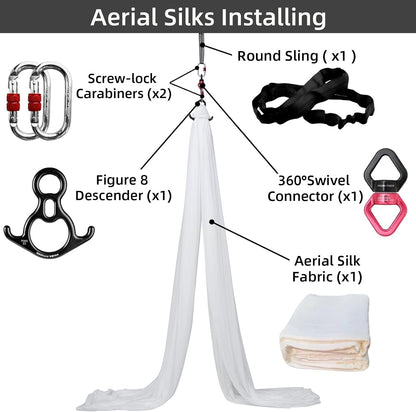 Aerial Silks Kit, SGS&CE Certified, 9/15/20Yards