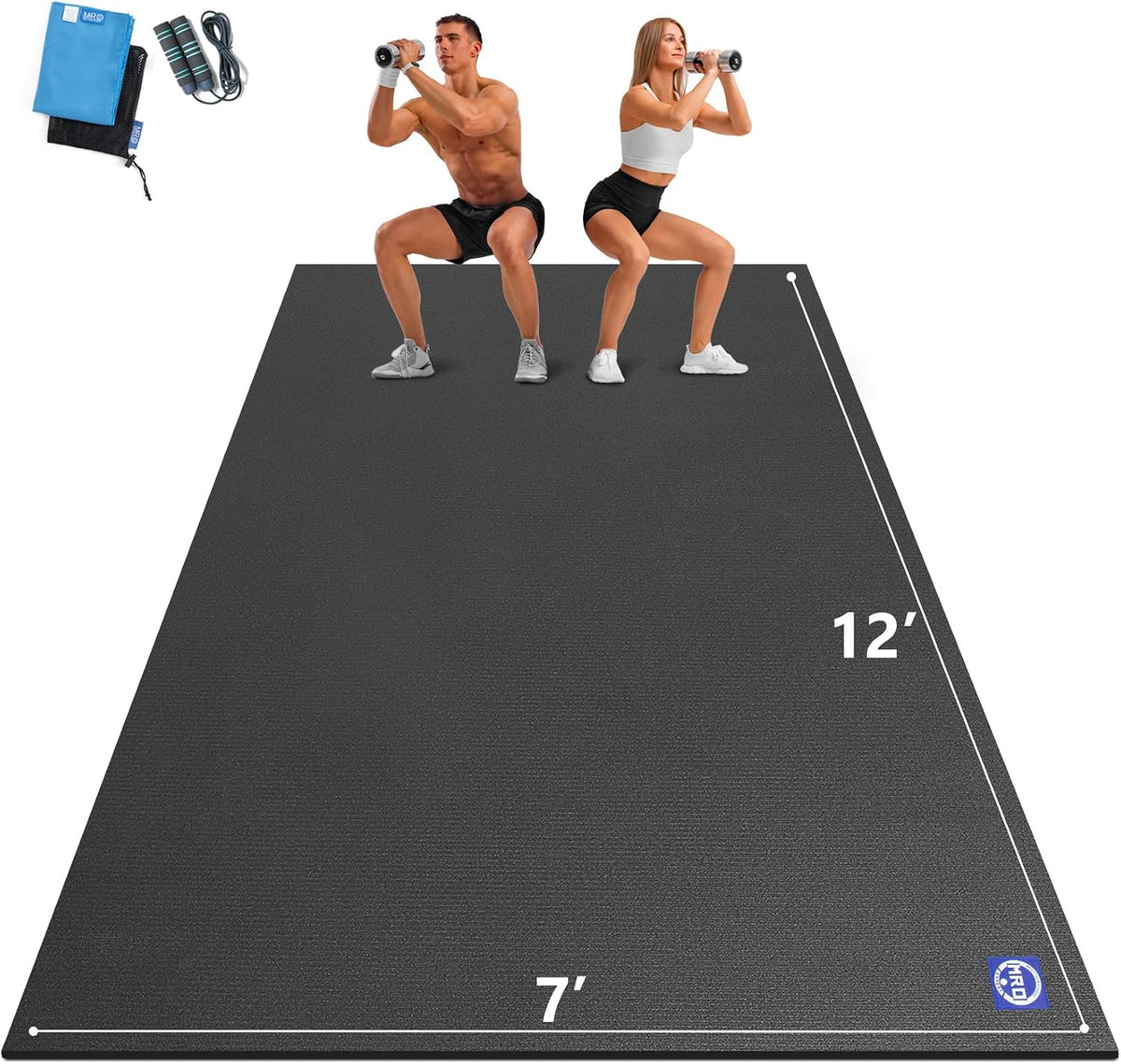 Extra Large Exercise Mat 12'x7'/9'x7'/7'x7'/7'x5'(7mm)
