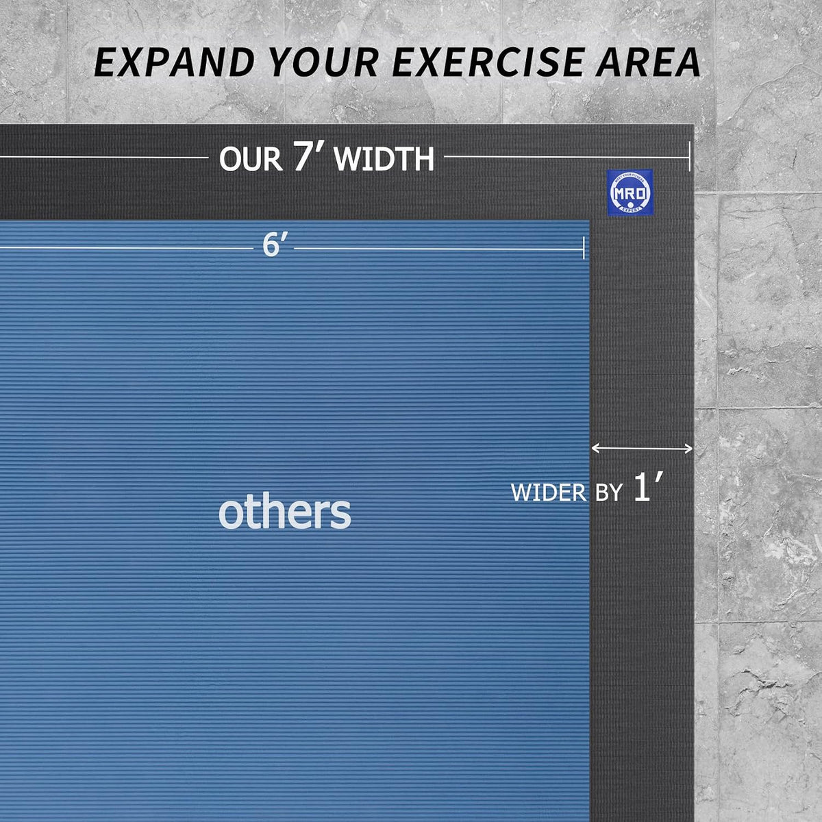 Extra Large Exercise Mat 12'x7'/9'x7'/7'x7'/7'x5'(7mm)