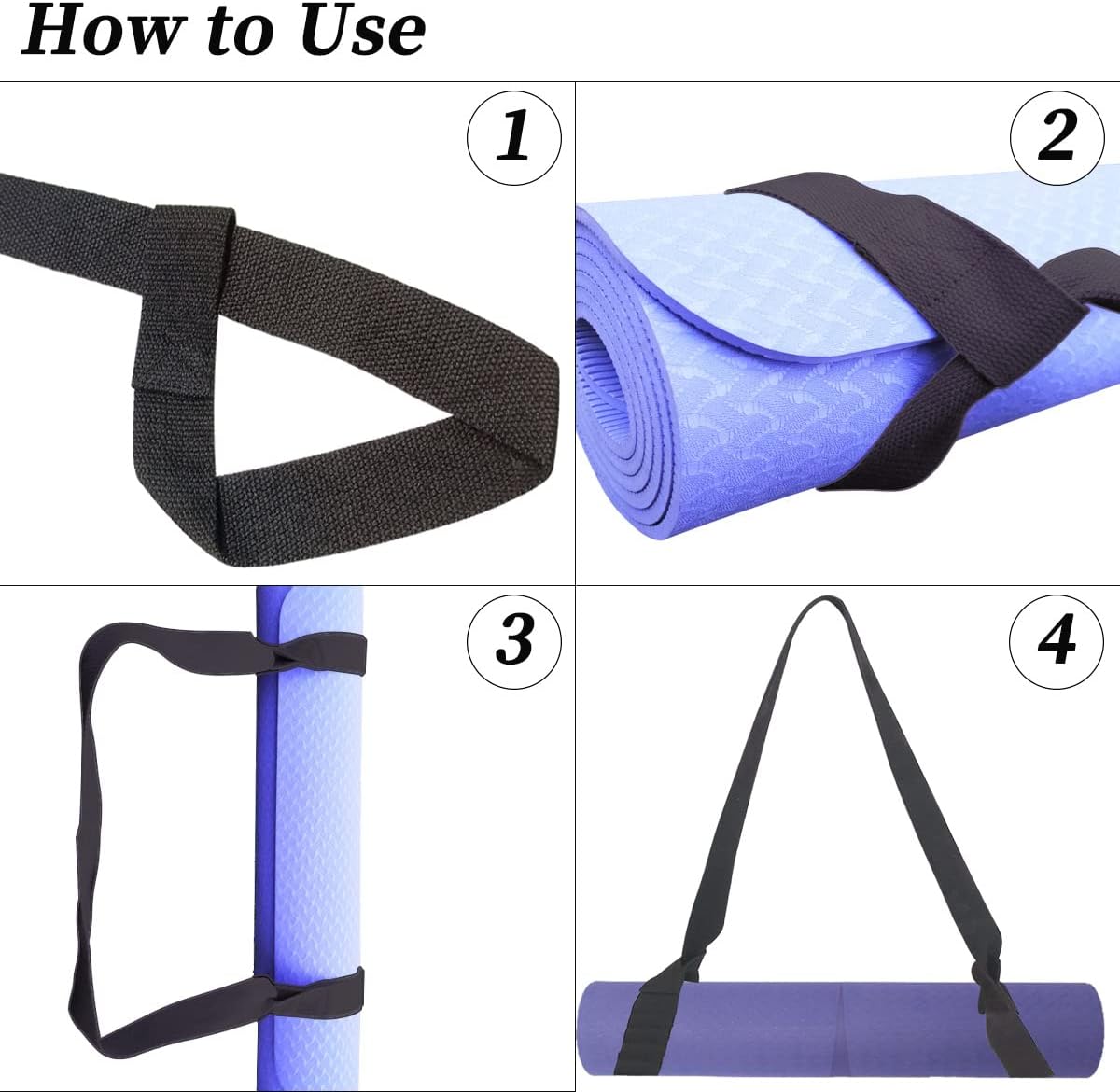 1Pcs Adjustable Yoga Mat Strap Multi-Purpose Straps Easy-Cinch Yoga Mat Sling