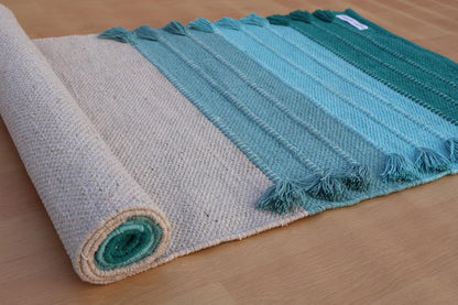 Jaipur art & Rugs Cotton Yoga Mat - Eco-Friendly Hand-Woven Rug - Non Slip & Thick (24”x72”x5mm) for Everyday Fitness at Home - Comfortable Extra-Long