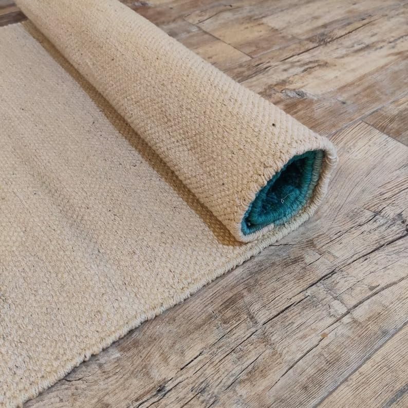 Jaipur art & Rugs Cotton Yoga Mat - Eco-Friendly Hand-Woven Rug - Non Slip & Thick (24”x72”x5mm) for Everyday Fitness at Home - Comfortable Extra-Long