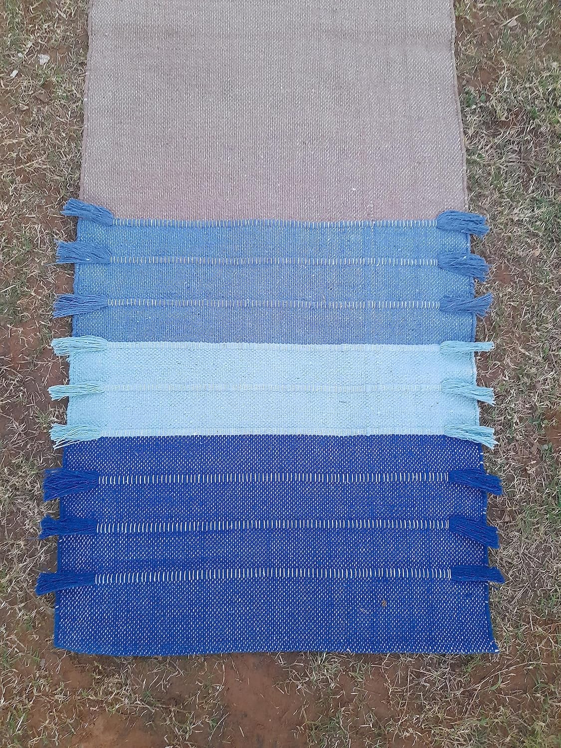 Jaipur art & Rugs Cotton Yoga Mat - Eco-Friendly Hand-Woven Rug - Non Slip & Thick (24”x72”x5mm) for Everyday Fitness at Home - Comfortable Extra-Long