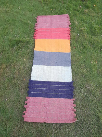 Jaipur art & Rugs Cotton Yoga Mat - Eco-Friendly Hand-Woven Rug - Non Slip & Thick (24”x72”x5mm) for Everyday Fitness at Home - Comfortable Extra-Long
