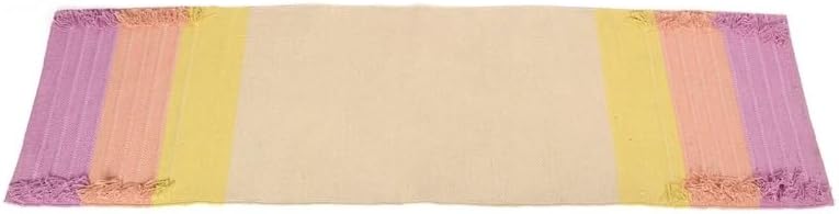 Jaipur art & Rugs Cotton Yoga Mat - Eco-Friendly Hand-Woven Rug - Non Slip & Thick (24”x72”x5mm) for Everyday Fitness at Home - Comfortable Extra-Long