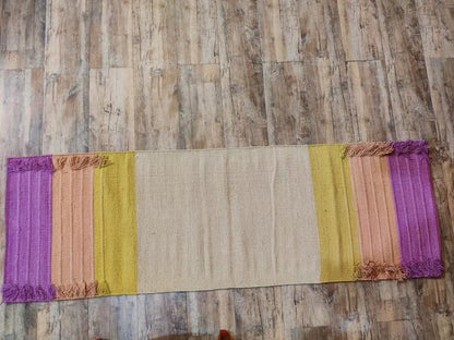 Jaipur art & Rugs Cotton Yoga Mat - Eco-Friendly Hand-Woven Rug - Non Slip & Thick (24”x72”x5mm) for Everyday Fitness at Home - Comfortable Extra-Long