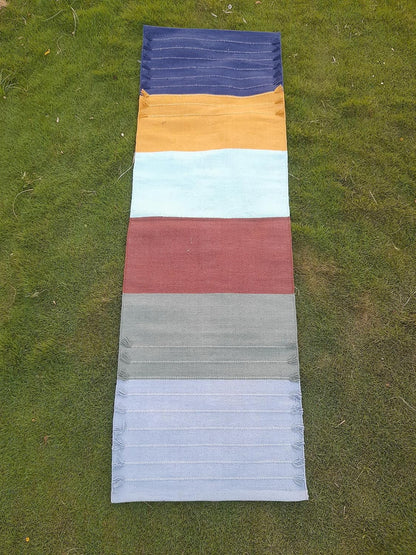 Jaipur art & Rugs Cotton Yoga Mat - Eco-Friendly Hand-Woven Rug - Non Slip & Thick (24”x72”x5mm) for Everyday Fitness at Home - Comfortable Extra-Long