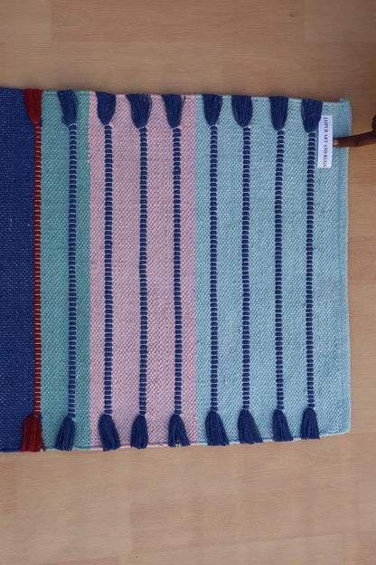 Jaipur art & Rugs Cotton Yoga Mat - Eco-Friendly Hand-Woven Rug - Non Slip & Thick (24”x72”x5mm) for Everyday Fitness at Home - Comfortable Extra-Long