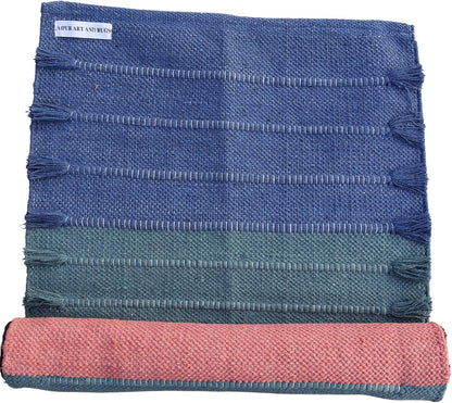 Jaipur art & Rugs Cotton Yoga Mat - Eco-Friendly Hand-Woven Rug - Non Slip & Thick (24”x72”x5mm) for Everyday Fitness at Home - Comfortable Extra-Long