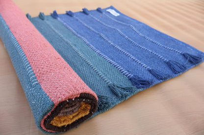 Jaipur art & Rugs Cotton Yoga Mat - Eco-Friendly Hand-Woven Rug - Non Slip & Thick (24”x72”x5mm) for Everyday Fitness at Home - Comfortable Extra-Long