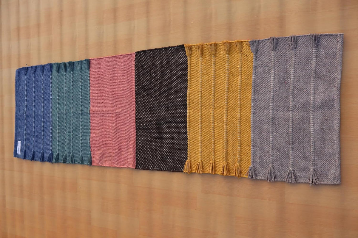 Jaipur art & Rugs Cotton Yoga Mat - Eco-Friendly Hand-Woven Rug - Non Slip & Thick (24”x72”x5mm) for Everyday Fitness at Home - Comfortable Extra-Long