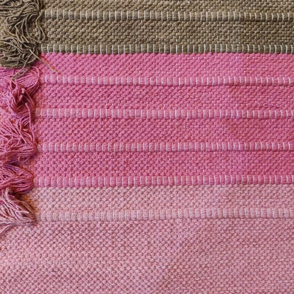 Jaipur art & Rugs Cotton Yoga Mat - Eco-Friendly Hand-Woven Rug - Non Slip & Thick (24”x72”x5mm) for Everyday Fitness at Home - Comfortable Extra-Long