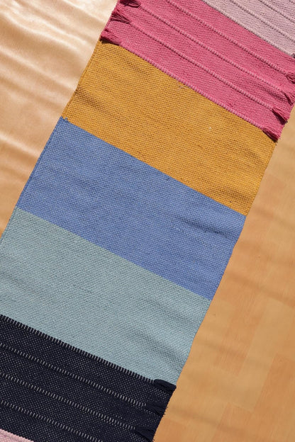 Jaipur art & Rugs Cotton Yoga Mat - Eco-Friendly Hand-Woven Rug - Non Slip & Thick (24”x72”x5mm) for Everyday Fitness at Home - Comfortable Extra-Long