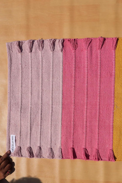 Jaipur art & Rugs Cotton Yoga Mat - Eco-Friendly Hand-Woven Rug - Non Slip & Thick (24”x72”x5mm) for Everyday Fitness at Home - Comfortable Extra-Long