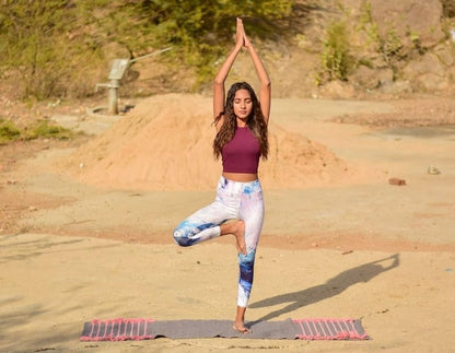 Jaipur art & Rugs Cotton Yoga Mat - Eco-Friendly Hand-Woven Rug - Non Slip & Thick (24”x72”x5mm) for Everyday Fitness at Home - Comfortable Extra-Long