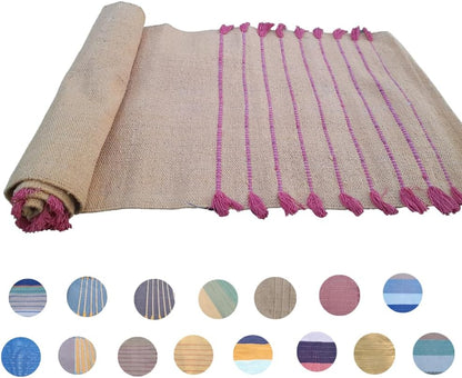 Jaipur art & Rugs Cotton Yoga Mat - Eco-Friendly Hand-Woven Rug - Non Slip & Thick (24”x72”x5mm) for Everyday Fitness at Home - Comfortable Extra-Long