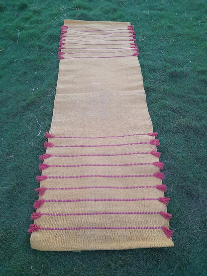 Jaipur art & Rugs Cotton Yoga Mat - Eco-Friendly Hand-Woven Rug - Non Slip & Thick (24”x72”x5mm) for Everyday Fitness at Home - Comfortable Extra-Long