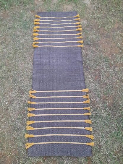 Jaipur art & Rugs Cotton Yoga Mat - Eco-Friendly Hand-Woven Rug - Non Slip & Thick (24”x72”x5mm) for Everyday Fitness at Home - Comfortable Extra-Long
