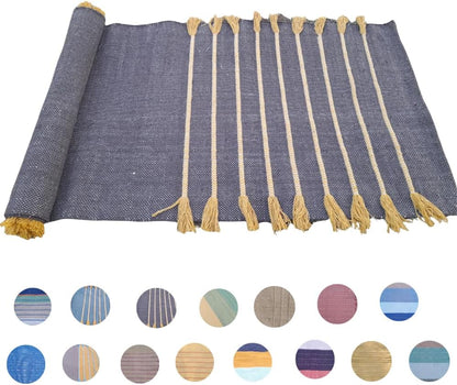 Jaipur art & Rugs Cotton Yoga Mat - Eco-Friendly Hand-Woven Rug - Non Slip & Thick (24”x72”x5mm) for Everyday Fitness at Home - Comfortable Extra-Long