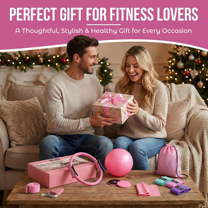 Home Pilates Kit for Women & Men | 15Pcs Better Me Pilates Kit with 14 Inches Pilates Ring and Ball Set, Resistance Bands, Core Sliders, Bag - Full Body Exercise Home Pilates Workout Kit