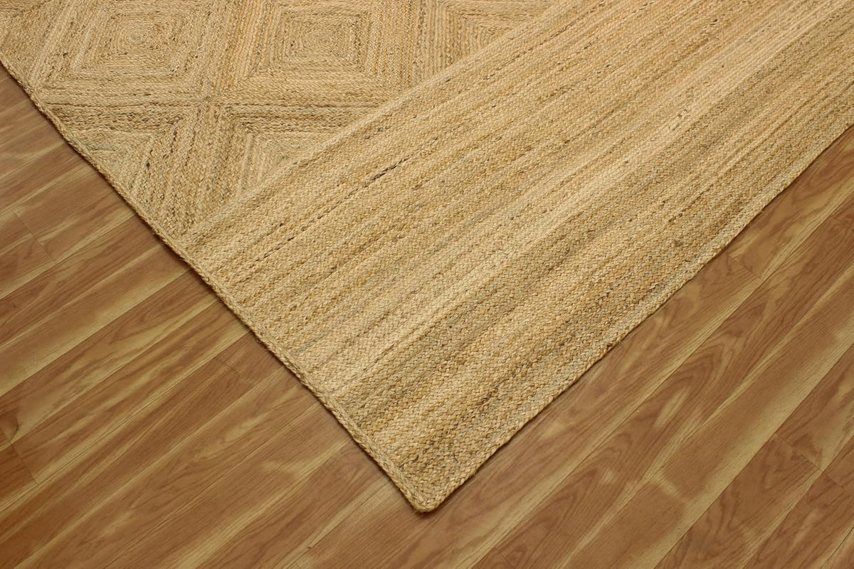 Premium Quality Jute Rug 2x3 Kilim Area Rug Hand Braided Jute Geometric Pattern Beige Hand Woven Boho Flatweave Carpet Indoor Outdoor Rugs for Kitchen Garden Yoga Mat - Colors A