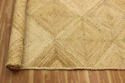 Premium Quality Jute Rug 2x3 Kilim Area Rug Hand Braided Jute Geometric Pattern Beige Hand Woven Boho Flatweave Carpet Indoor Outdoor Rugs for Kitchen Garden Yoga Mat - Colors A
