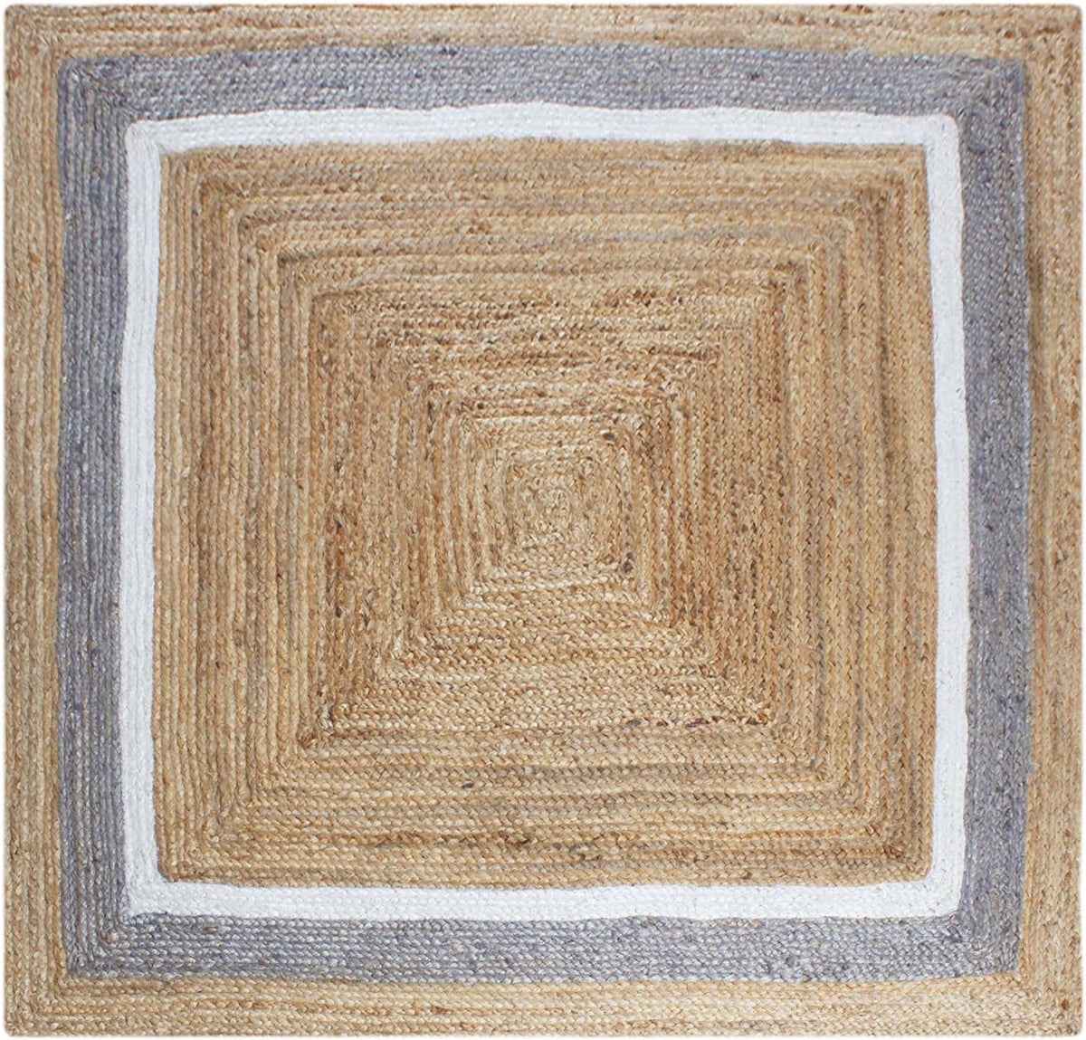Premium Quality Jute Rug 2x3 Kilim Area Rug Hand Braided Jute Geometric Pattern Beige Hand Woven Boho Flatweave Carpet Indoor Outdoor Rugs for Kitchen Garden Yoga Mat - Colors A