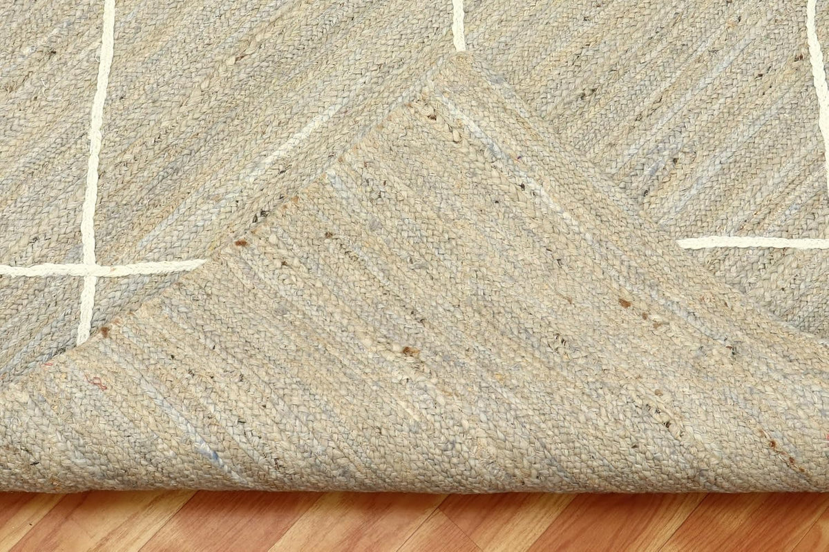 Premium Quality Jute Rug 2x3 Kilim Area Rug Hand Braided Jute Geometric Pattern Beige Hand Woven Boho Flatweave Carpet Indoor Outdoor Rugs for Kitchen Garden Yoga Mat - Colors A