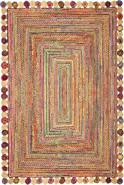 Premium Quality Jute Rug 2x3 Kilim Area Rug Hand Braided Jute Geometric Pattern Beige Hand Woven Boho Flatweave Carpet Indoor Outdoor Rugs for Kitchen Garden Yoga Mat - Colors A