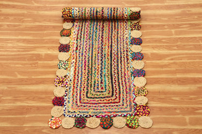 Premium Quality Jute Rug 2x3 Kilim Area Rug Hand Braided Jute Geometric Pattern Beige Hand Woven Boho Flatweave Carpet Indoor Outdoor Rugs for Kitchen Garden Yoga Mat - Colors A
