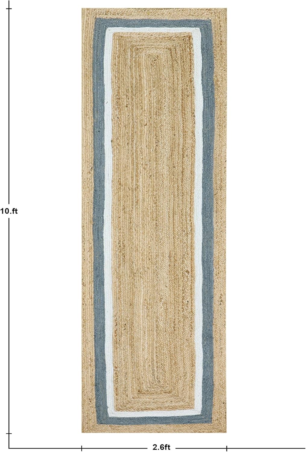 Premium Quality Jute Rug 2x3 Kilim Area Rug Hand Braided Jute Geometric Pattern Beige Hand Woven Boho Flatweave Carpet Indoor Outdoor Rugs for Kitchen Garden Yoga Mat - Colors A
