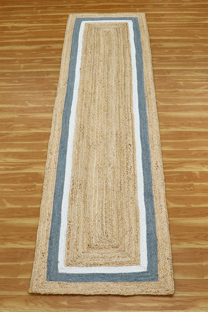 Premium Quality Jute Rug 2x3 Kilim Area Rug Hand Braided Jute Geometric Pattern Beige Hand Woven Boho Flatweave Carpet Indoor Outdoor Rugs for Kitchen Garden Yoga Mat - Colors A