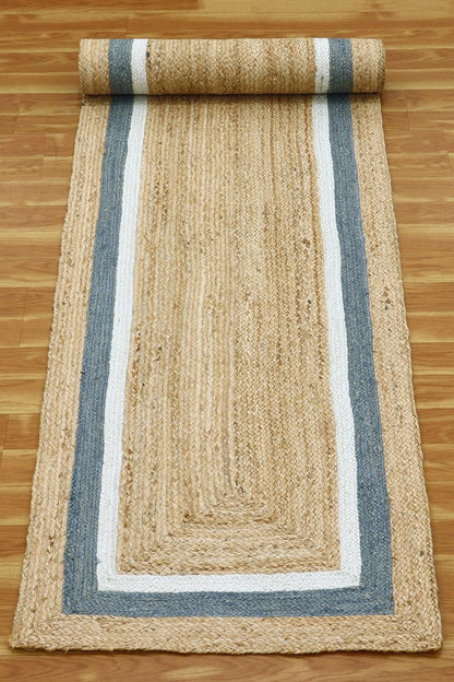 Premium Quality Jute Rug 2x3 Kilim Area Rug Hand Braided Jute Geometric Pattern Beige Hand Woven Boho Flatweave Carpet Indoor Outdoor Rugs for Kitchen Garden Yoga Mat - Colors A
