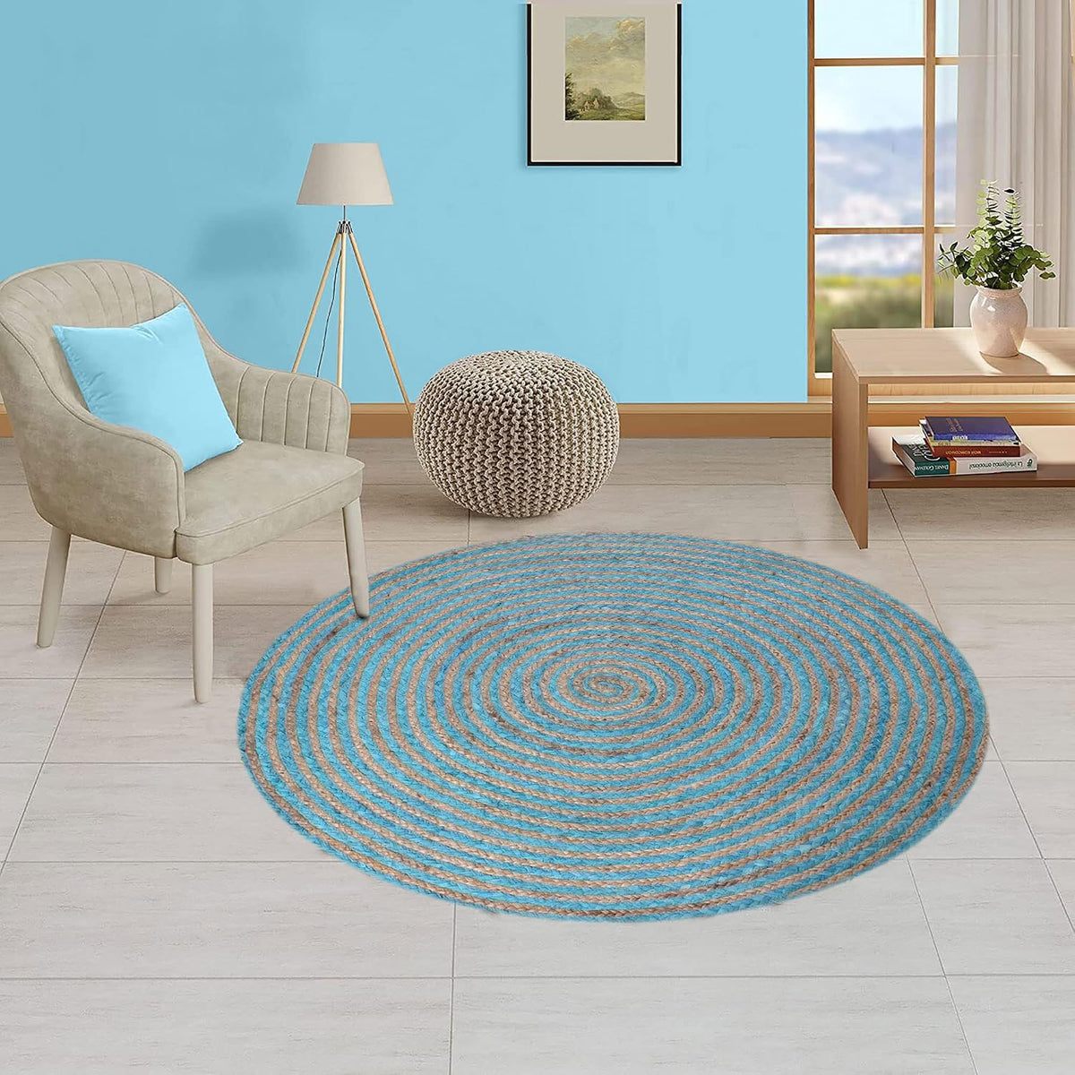 Premium Quality Jute Rug 2x3 Kilim Area Rug Hand Braided Jute Geometric Pattern Beige Hand Woven Boho Flatweave Carpet Indoor Outdoor Rugs for Kitchen Garden Yoga Mat - Colors A