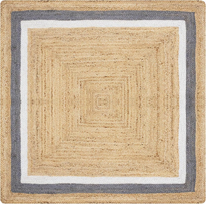 Premium Quality Jute Rug 2x3 Kilim Area Rug Hand Braided Jute Geometric Pattern Beige Hand Woven Boho Flatweave Carpet Indoor Outdoor Rugs for Kitchen Garden Yoga Mat - Colors A