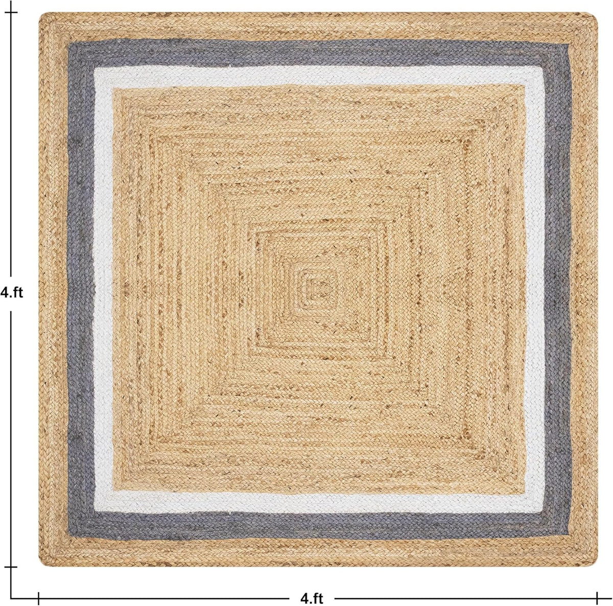 Premium Quality Jute Rug 2x3 Kilim Area Rug Hand Braided Jute Geometric Pattern Beige Hand Woven Boho Flatweave Carpet Indoor Outdoor Rugs for Kitchen Garden Yoga Mat - Colors A